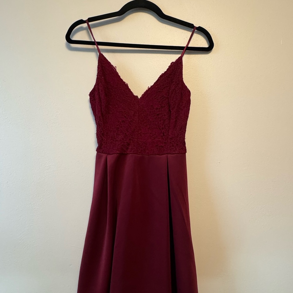 Elegant Burgundy Lace Dress